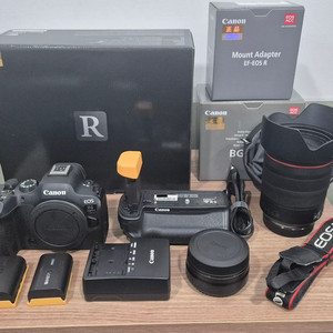 캐논 r6 mark2+렌즈,세로그립,마운트어댑터