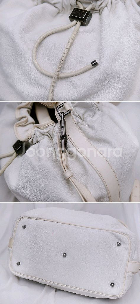 버버리 워리어 풀레더 드로우 스트링 빅호보백--5