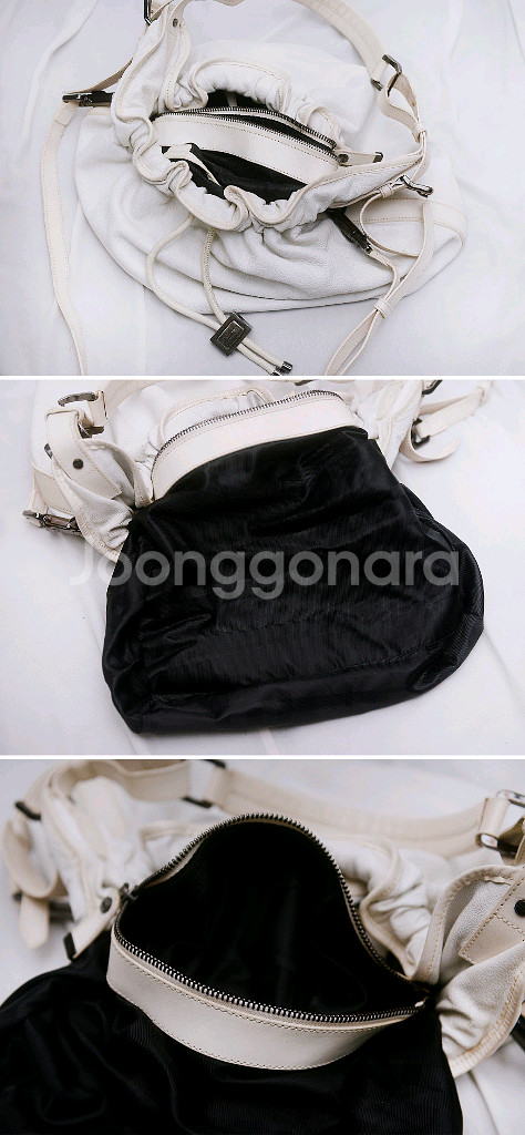 버버리 워리어 풀레더 드로우 스트링 빅호보백--8