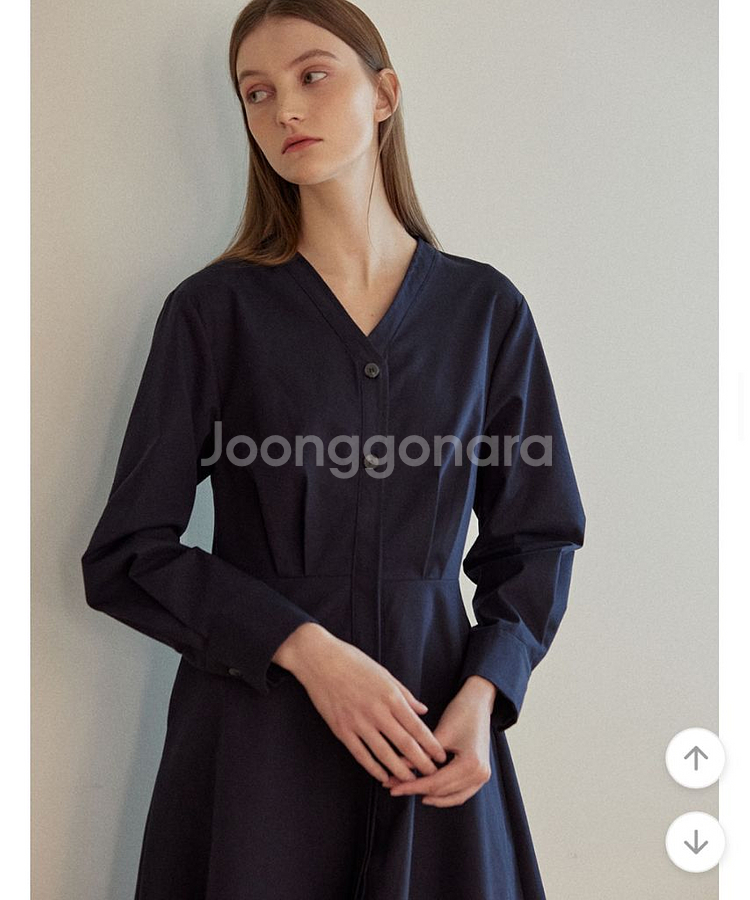 논로컬 하객룩 롱 원피스 네이비--1