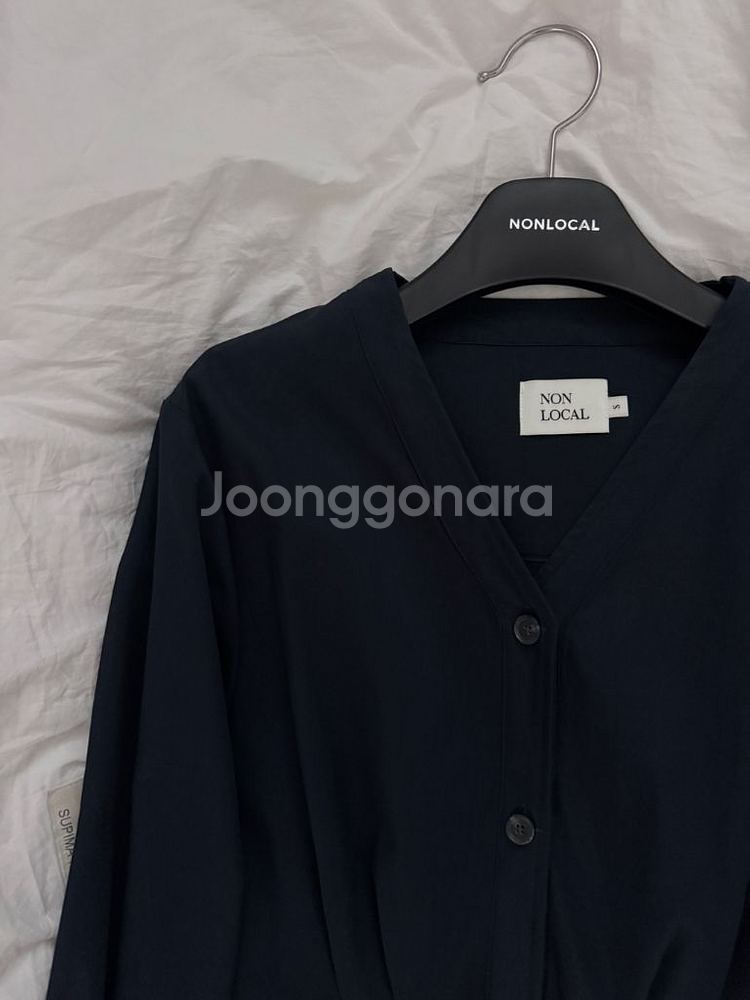 논로컬 하객룩 롱 원피스 네이비--6