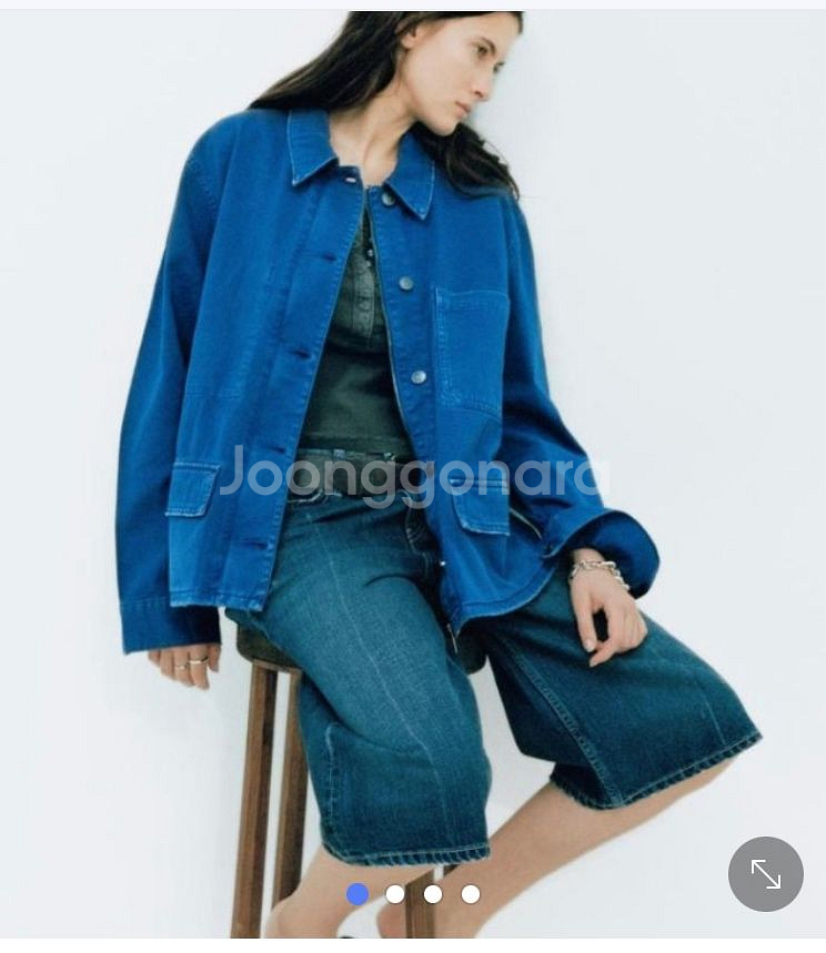 자라 컬러 데님 워크자켓--0