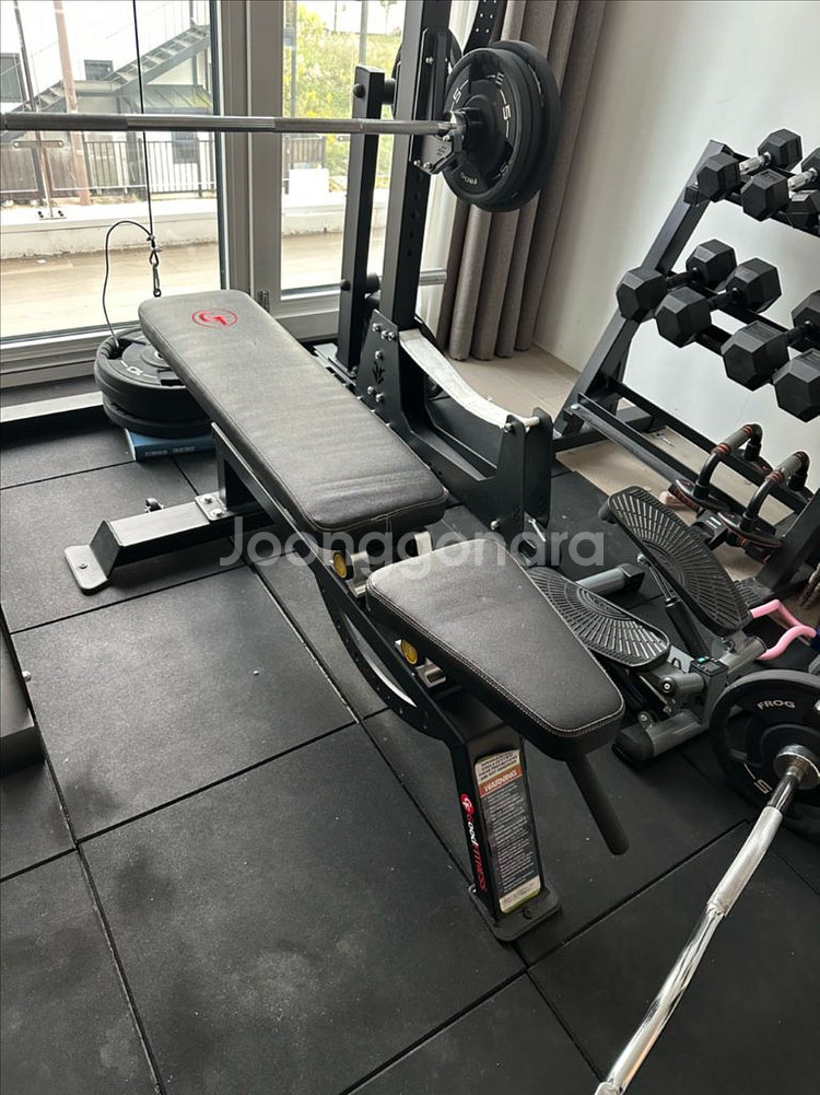 홈짐 랙 + 중량바 + 원판 등 일괄판매--1