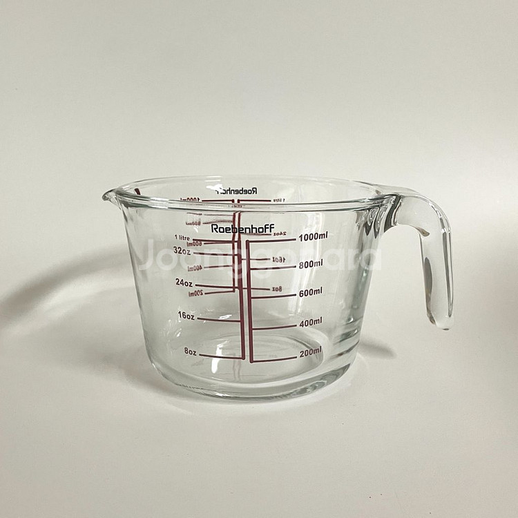 내열강화 유리 손잡이 계량컵 1000ml 새상품--1