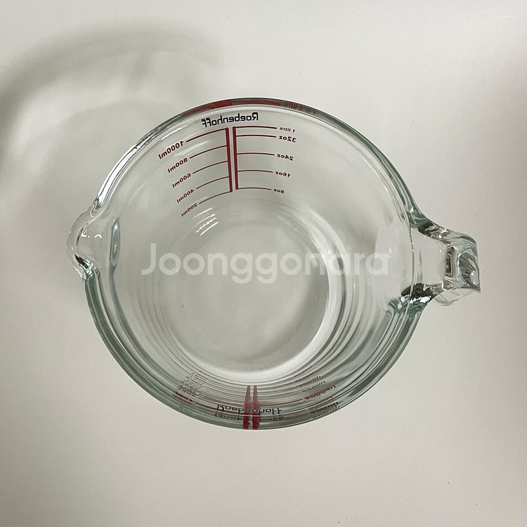 내열강화 유리 손잡이 계량컵 1000ml 새상품--2