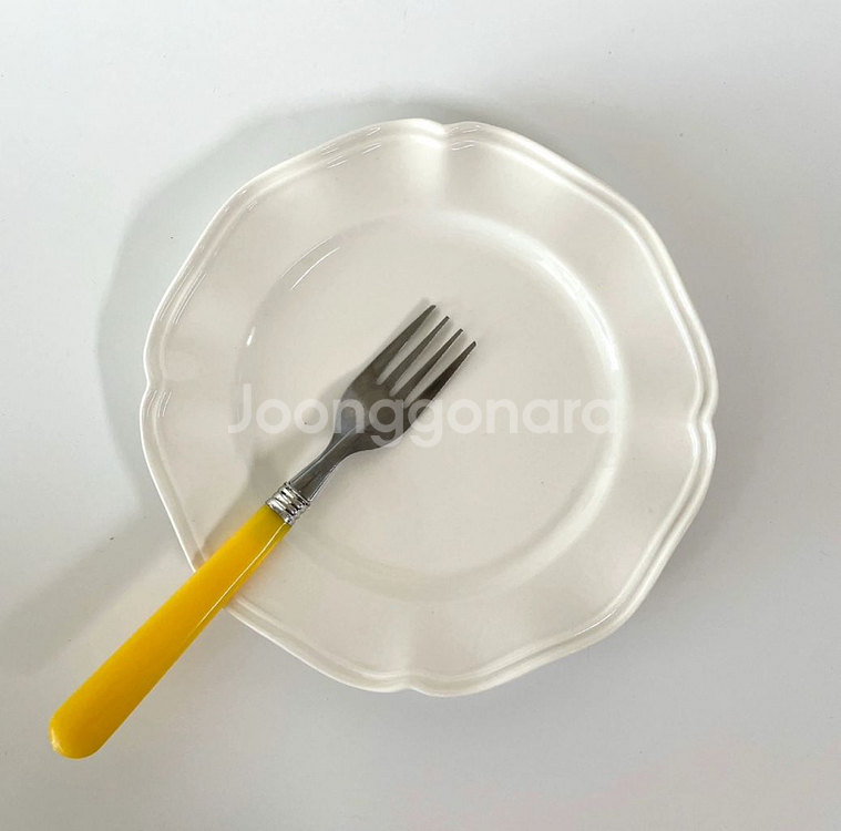 화이트 디저트 접시, 케이크 과접시 2개 일괄 새상품--0