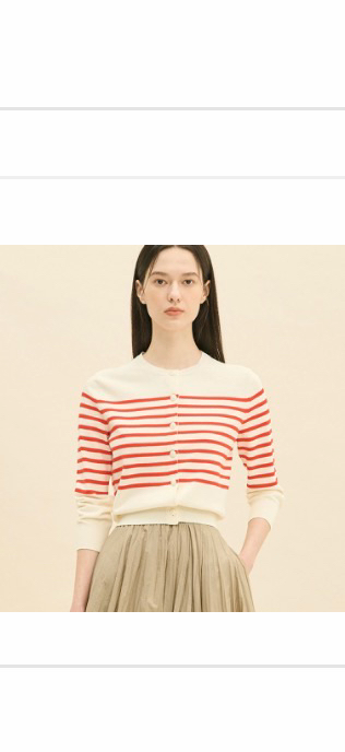 한섬 타임 스트라이프 니트 가디건--0