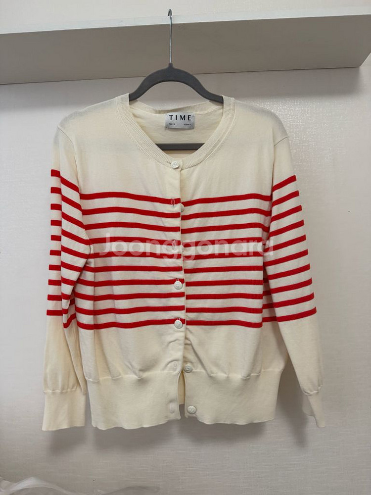 한섬 타임 스트라이프 니트 가디건--1
