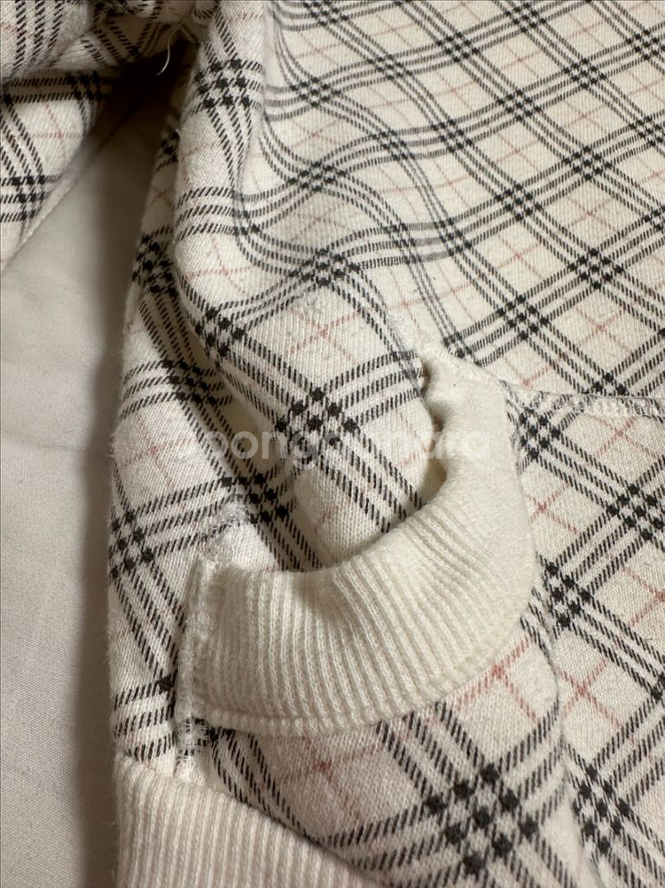 버버리 블루라벨 핑크로고 후드집업--4