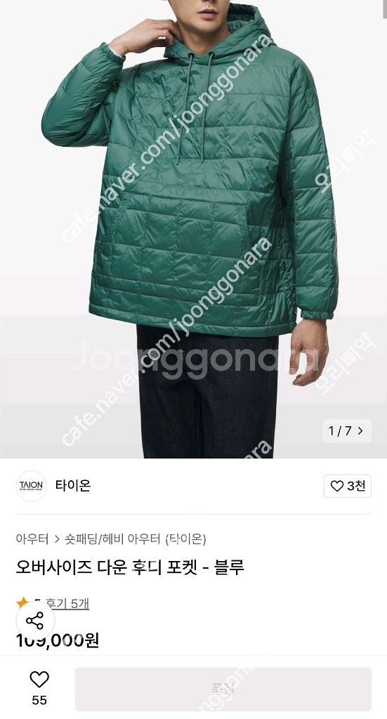 타이온 후드 경량 패딩--0