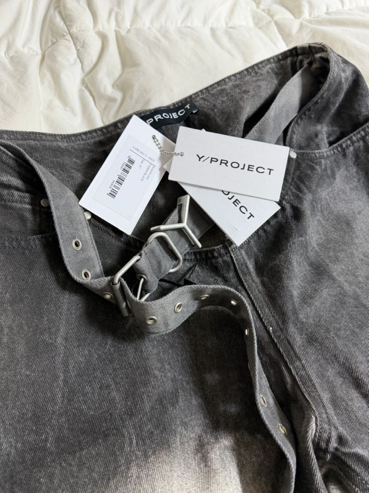 (31) 와이프로젝트 Y 벨트 디테일 와이드 데님 팬츠 이미지