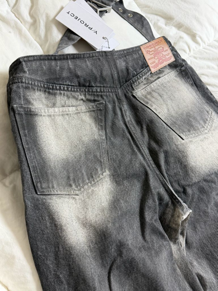 (31) 와이프로젝트 Y 벨트 디테일 와이드 데님 팬츠 이미지