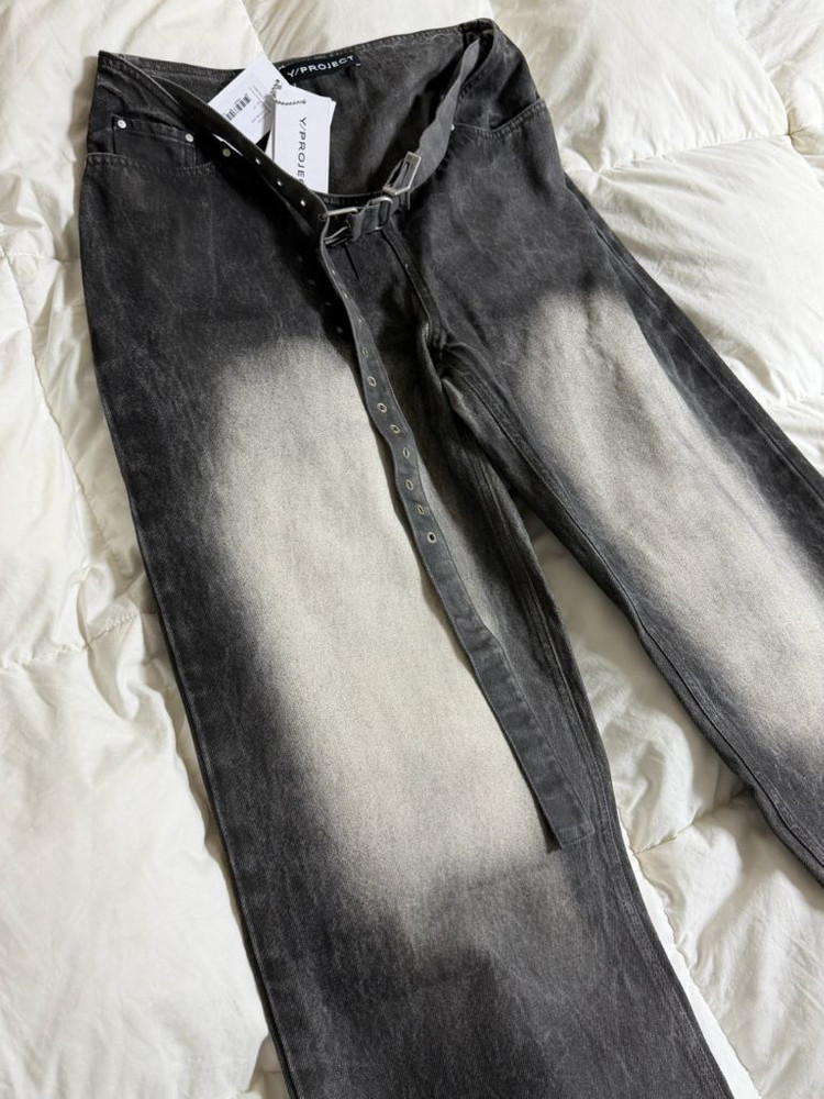 (31) 와이프로젝트 Y 벨트 디테일 와이드 데님 팬츠 이미지