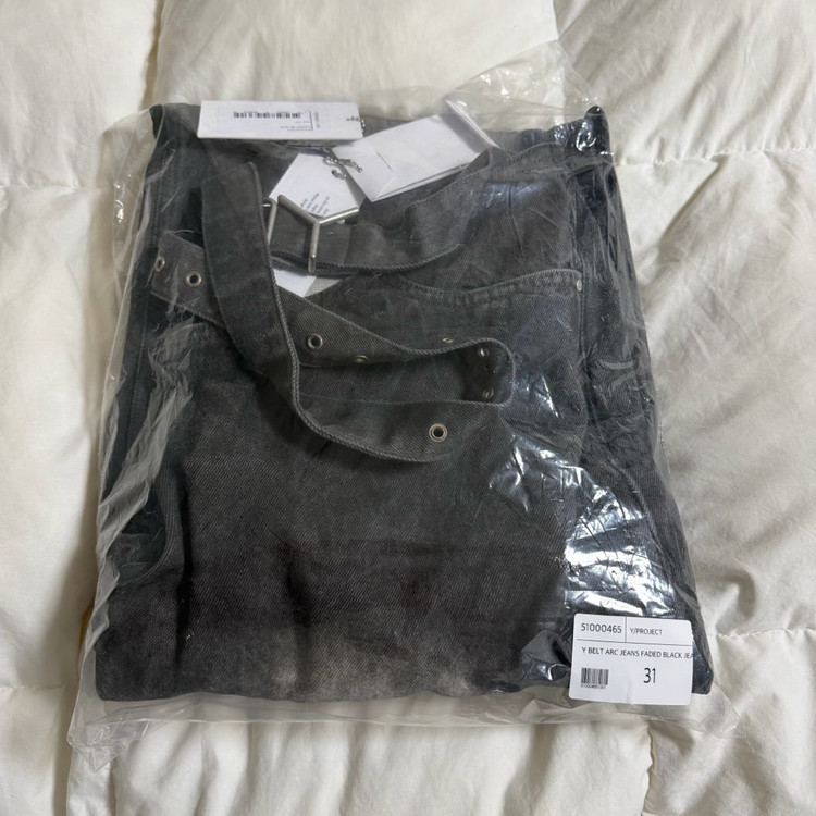 (31) 와이프로젝트 Y 벨트 디테일 와이드 데님 팬츠 이미지