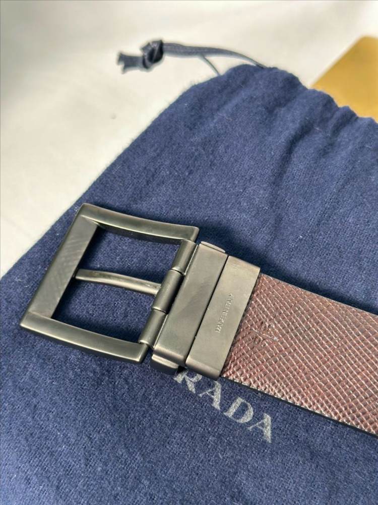 프라다 레더 리버시블 벨트--3