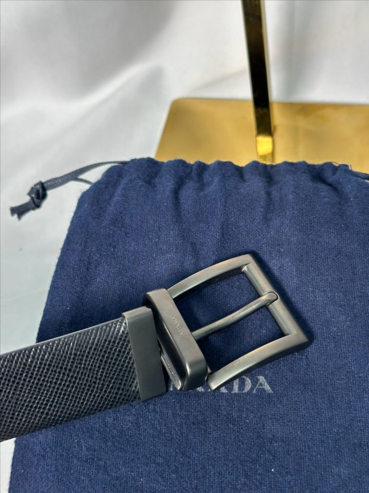 프라다 레더 리버시블 벨트--5