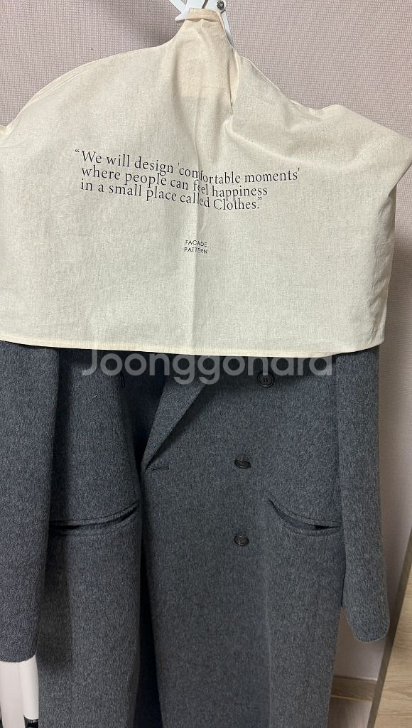(새제품)파사드패턴 캐시미어 더블코트 차콜 s--2