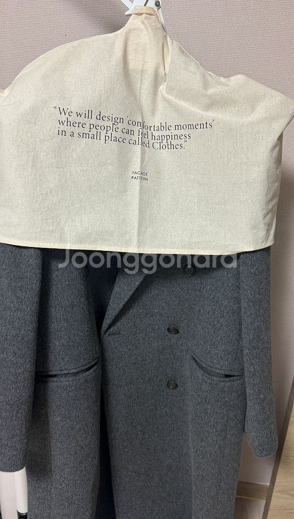 (새제품)파사드패턴 캐시미어 더블코트 차콜 s--6