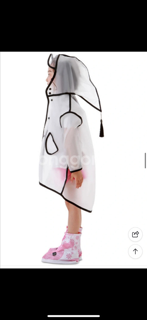 꼬깔모자 투명 우비 아동용--4