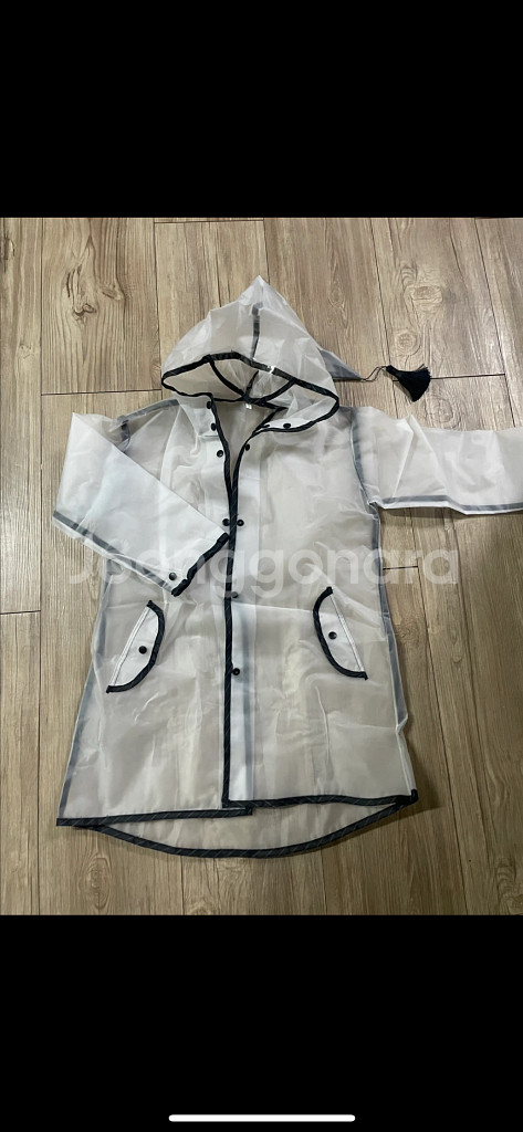 꼬깔모자 투명 우비 아동용--1