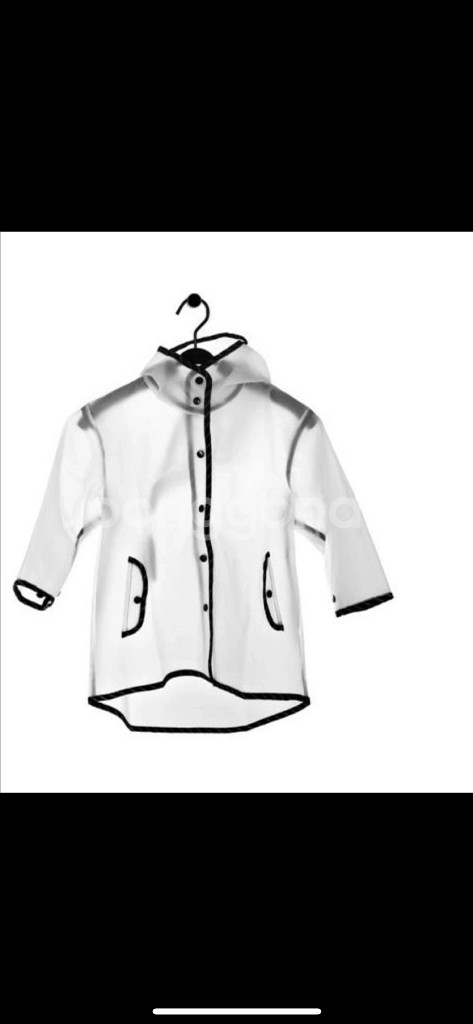 꼬깔모자 투명 우비 아동용--2