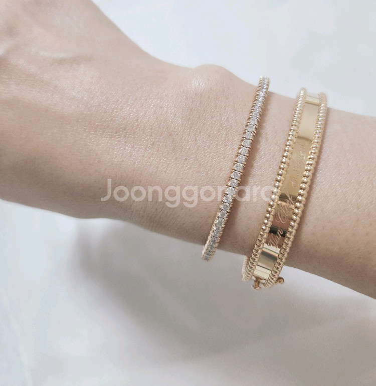 18k로즈골드뱅글팔찌 17cm--1