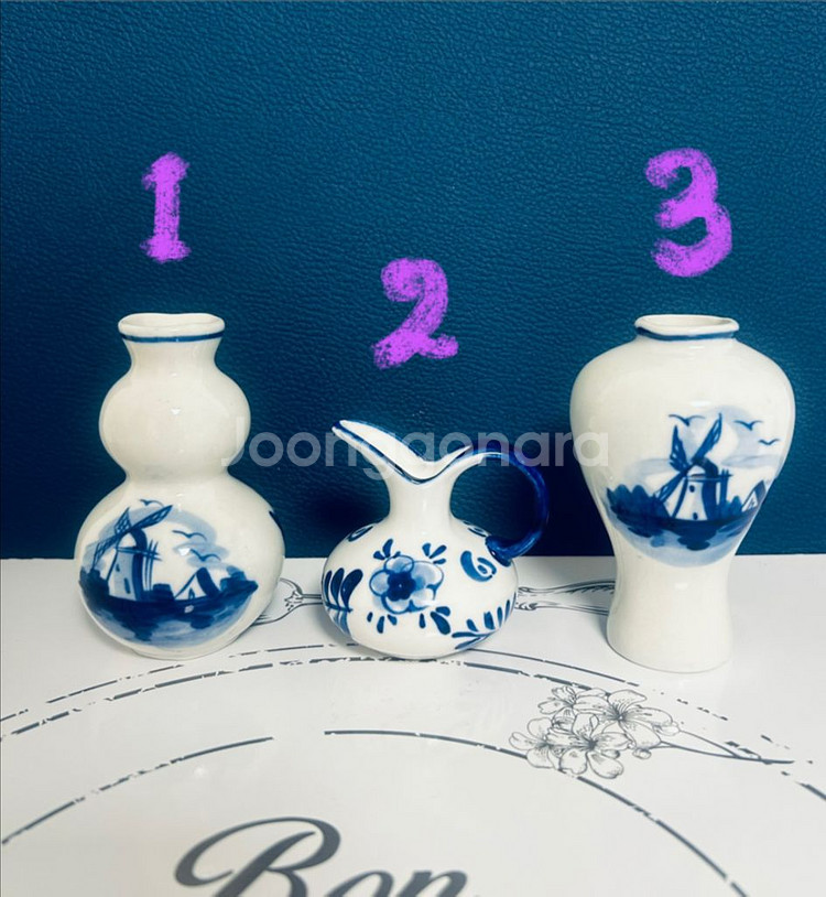 델프트 블루 미니 화병 3개 세트(낱개 판매 가능)--9