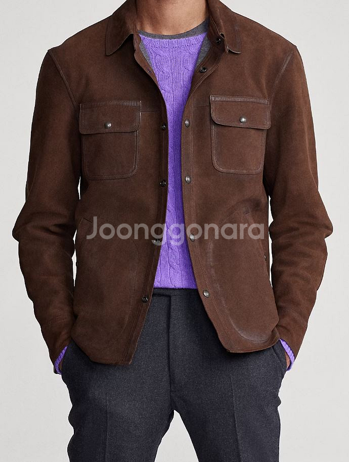폴로 누벅 가죽 셔츠 재킷 L, XL 팝니다.--1