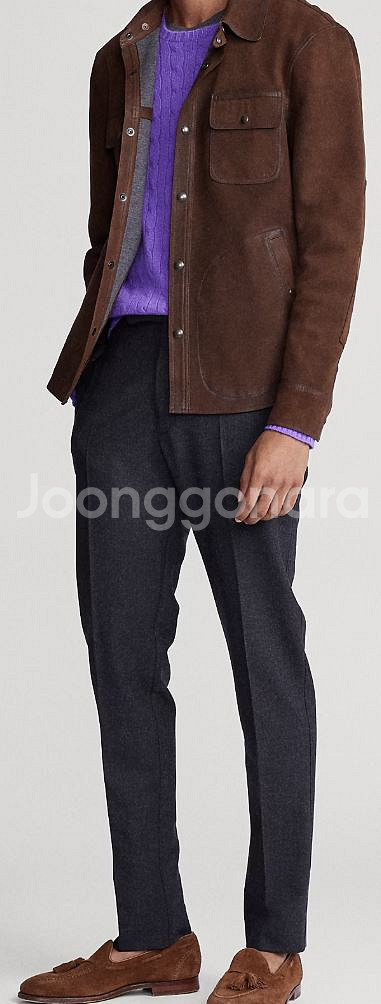 폴로 누벅 가죽 셔츠 재킷 L, XL 팝니다.--2