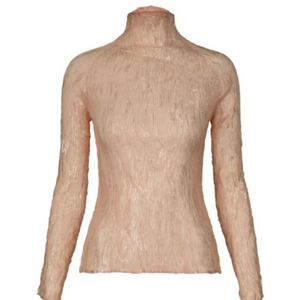 이세이미야케 호일 프린트 쉬폰 새상품 브라운