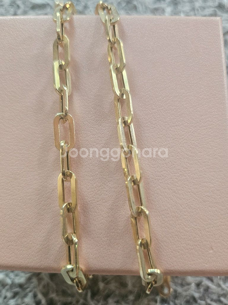 14K 할로우 클립 목걸이--0