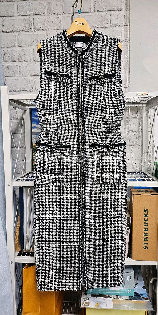 오브제 트위드 원피스 44 민소매 나시원피스 WL77--0