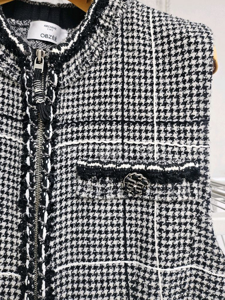 오브제 트위드 원피스 44 민소매 나시원피스 WL77--3