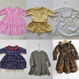 봄가을 XS 90호 3호 여아 원피스