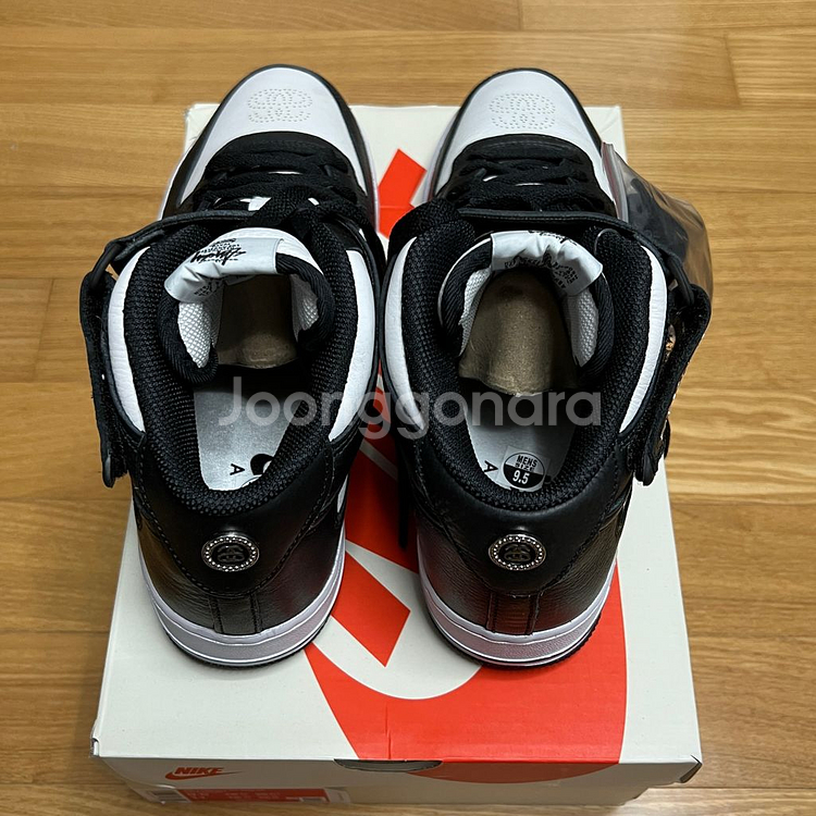 나이키 스투시 에어포스 미드 블랙 앤 라이트본 275--4