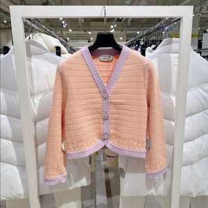 한섬 마인(MINE) 핑크 니트 가디건