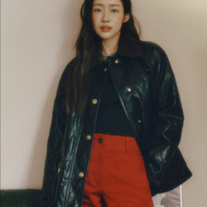 (차정원PICK) 앳코너 페이크 레더 퀼팅 캐주얼 자켓