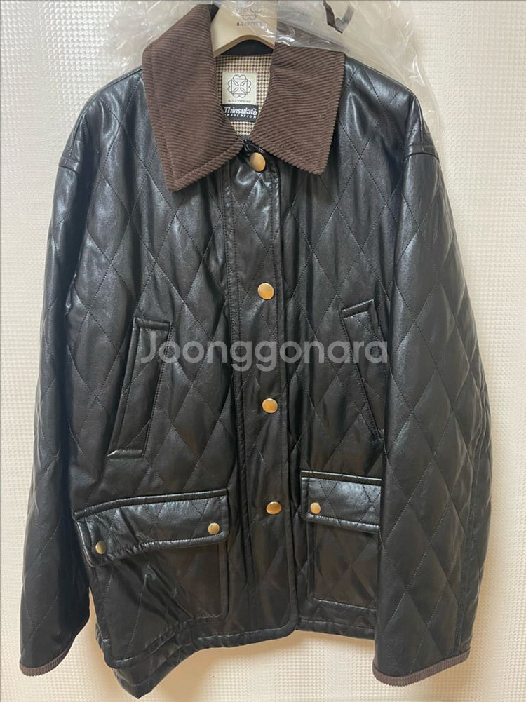 (차정원PICK) 앳코너 페이크 레더 퀼팅 캐주얼 자켓--2