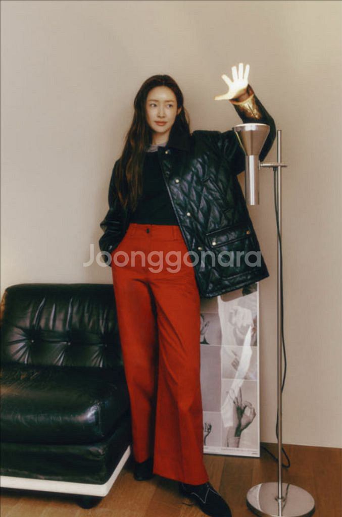 (차정원PICK) 앳코너 페이크 레더 퀼팅 캐주얼 자켓--1