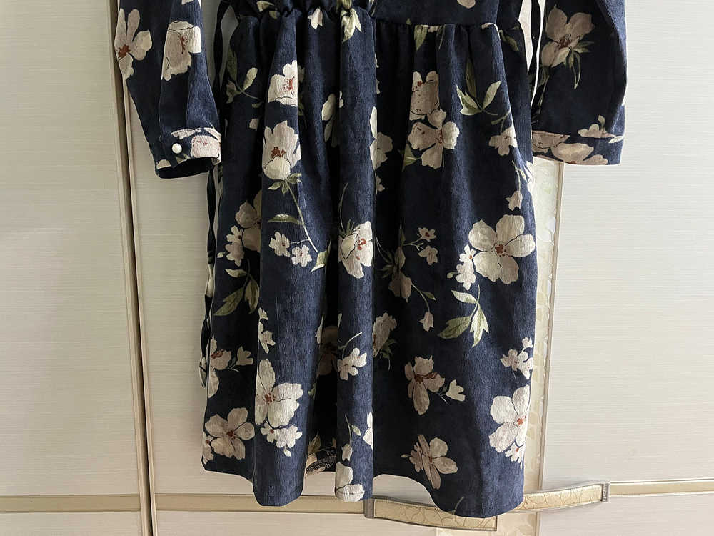 코듀로이 플라워 원피스--3