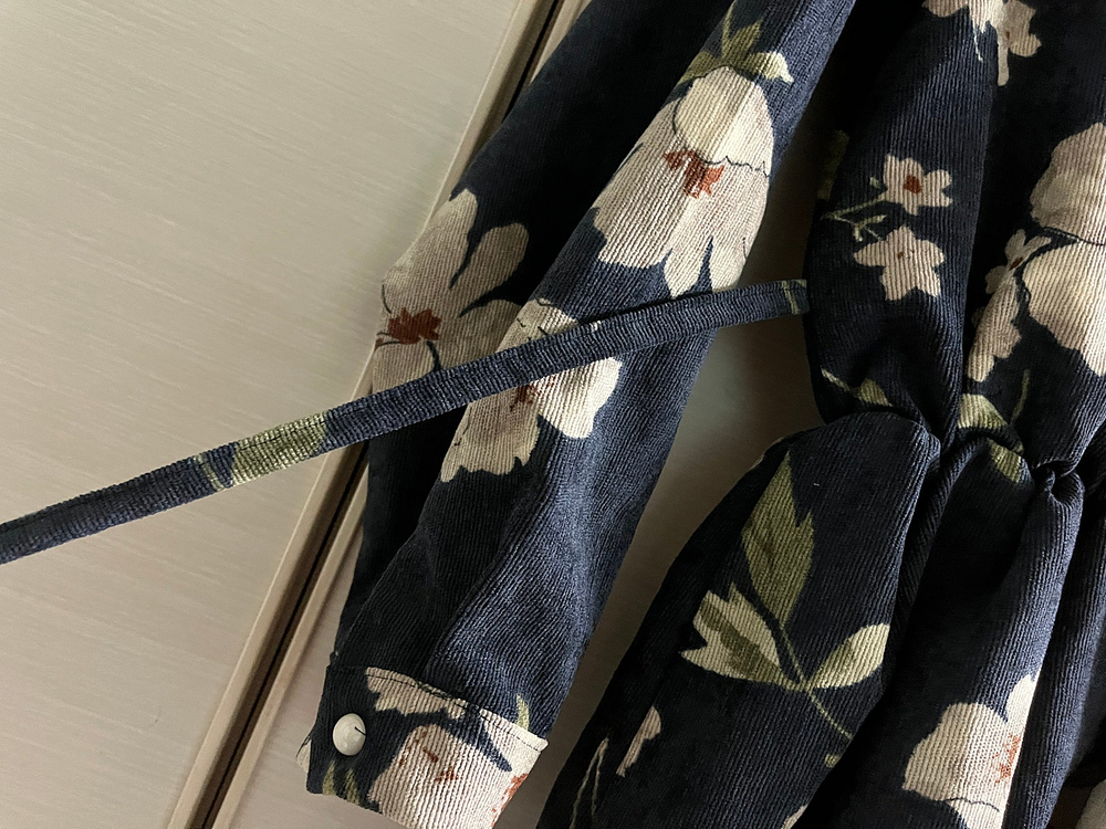 코듀로이 플라워 원피스--4