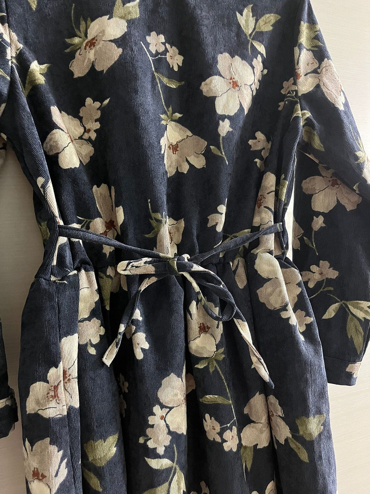 코듀로이 플라워 원피스--7