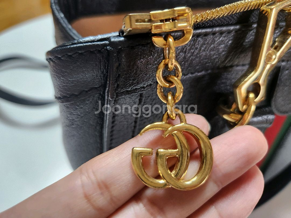 구찌 오피디아 GG 스몰 토트백 블랙--5