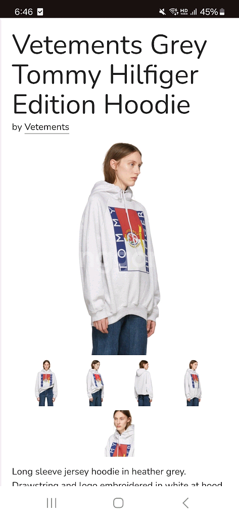 타미힐피거 X 베트멍 후드 그레이 M--5