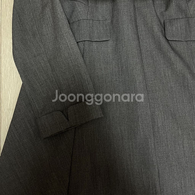 로엠 봄 가을 울 벨티드 원피스 (차콜)--2