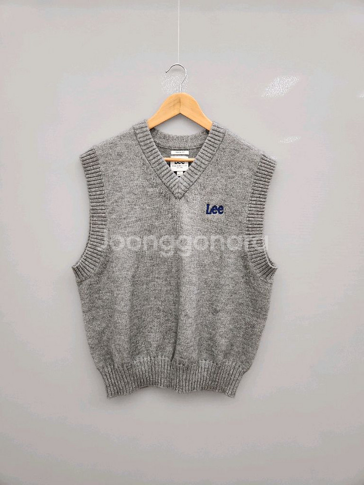 Lee 그레이 V넥 니트 조끼_23년식--0