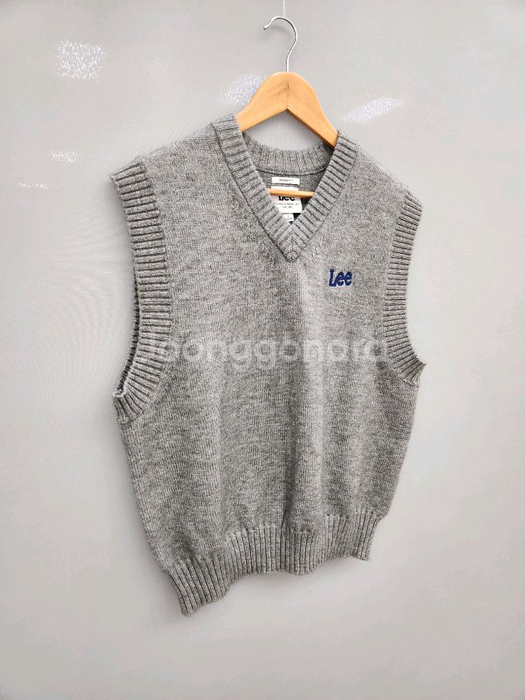 Lee 그레이 V넥 니트 조끼_23년식--1