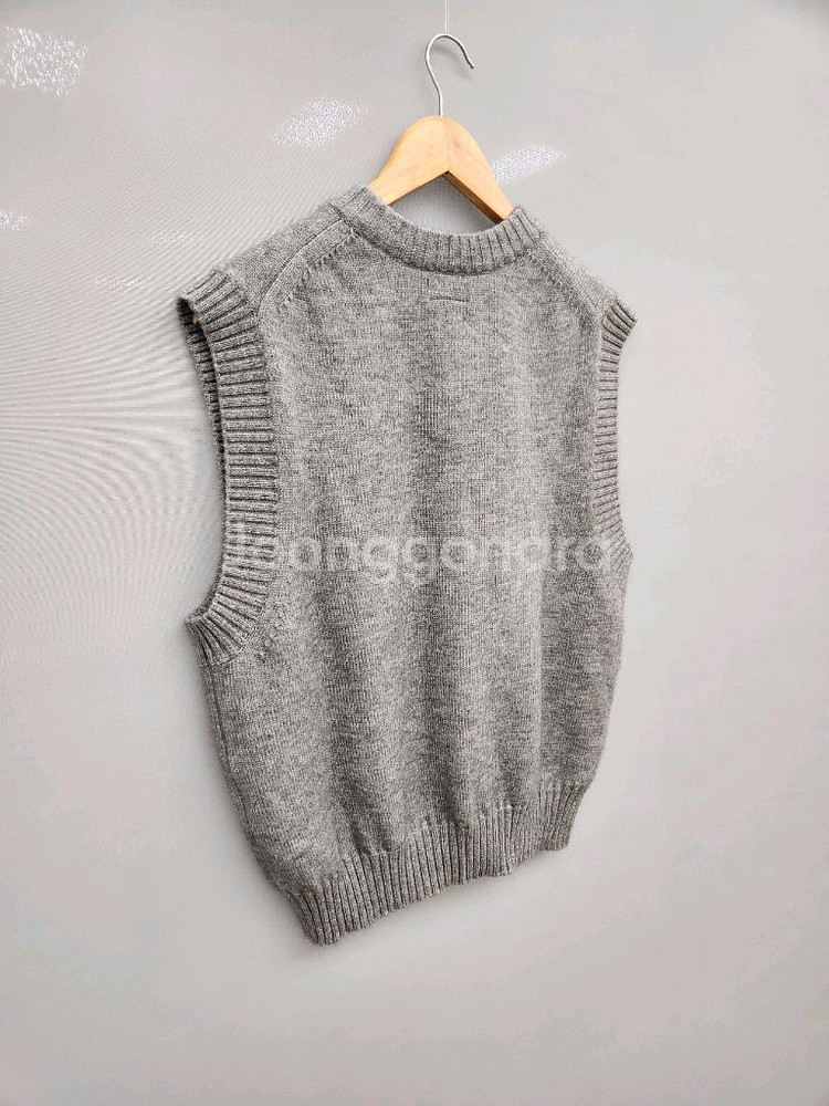 Lee 그레이 V넥 니트 조끼_23년식--5