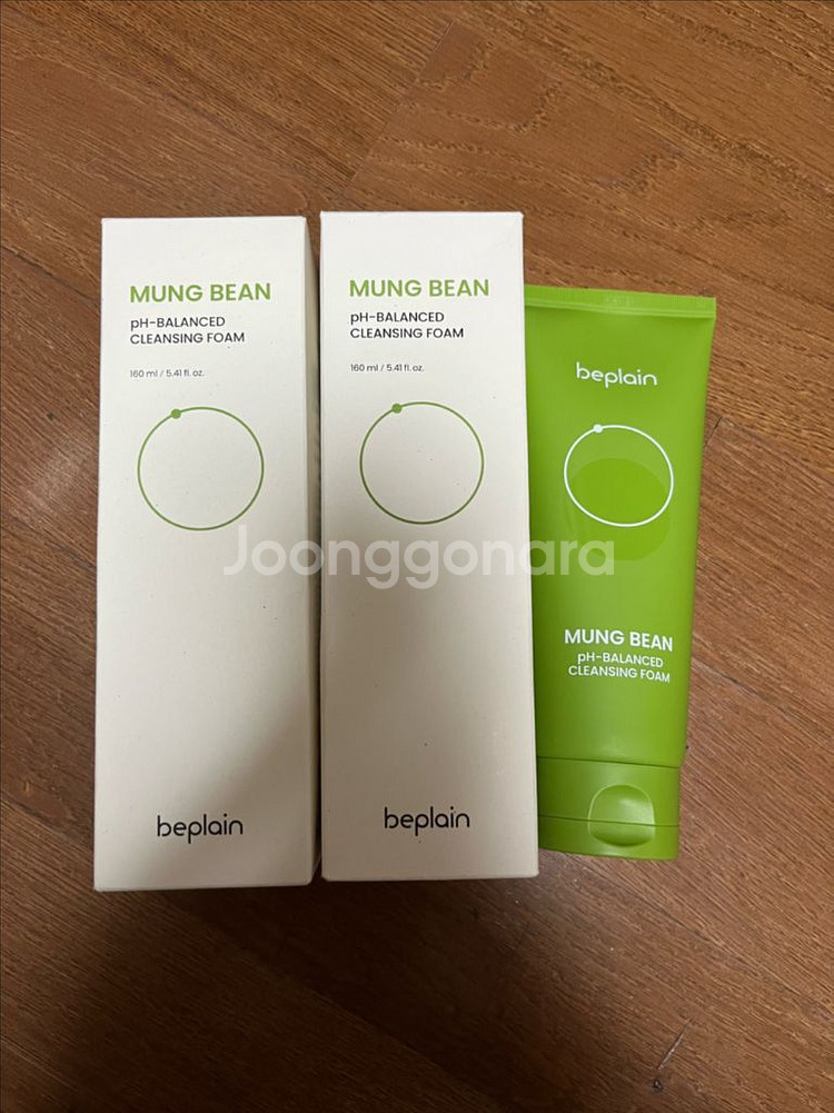 새상품)비플레인 녹두 약산성 클렌징폼 160ml--0