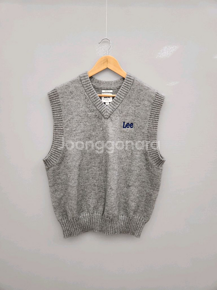 Lee 그레이 V넥 니트 조끼_23년식--8